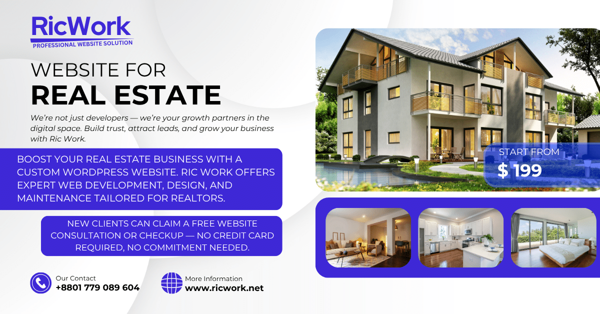 Affordable WordPress Website Development for Real Estate Businesses | Ric Work